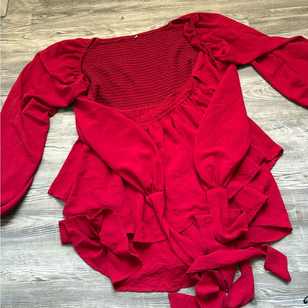 Amazon Red Long Sleeve Women's Romper